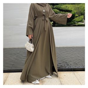 SIPO coton mélangé Abaya dubaï Kimono turquie Islam Pakistan ensembles musulmans Robe longue pour les femmes Robe - Product Image 1
