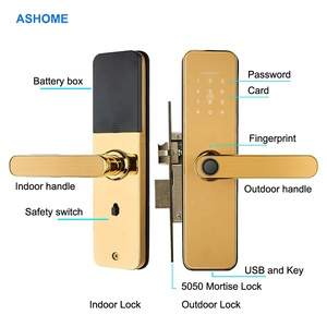 Chất lượng cao Bạc thông minh cửa gỗ khóa nhà văn phòng an ninh Lỗ mộng depuy synthes tri-khóa ttlock an Ninh Vân tay khóa - Product Image 3