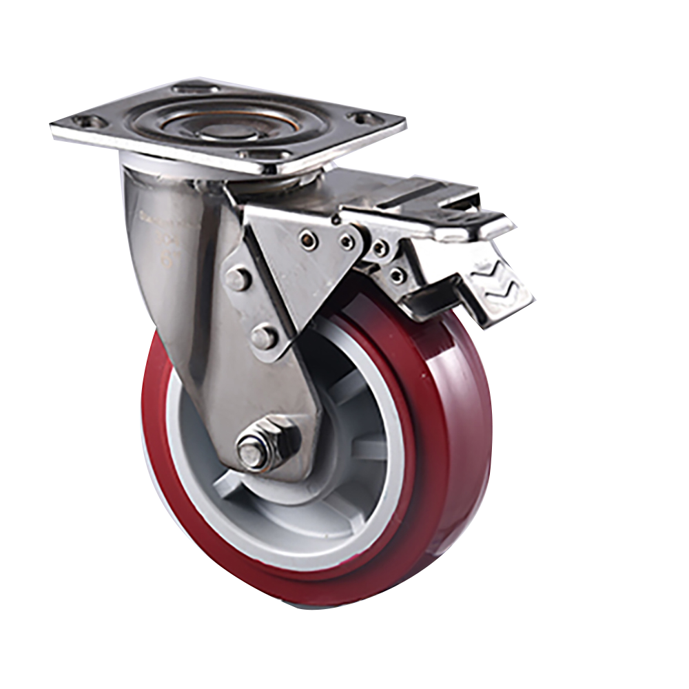 New 4/5/6/8inch 200/250/300/350kg SS PU Heavy Duty Castor Steel Caster Wheels,stainless Steel Caster Wheel