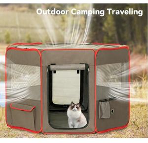 Corralito para mascotas suave octogonal de lujo portátil Bolígrafo para perros de acero inoxidable de alta calidad - Product Image 5