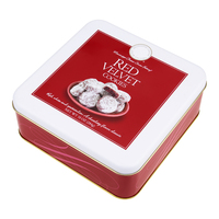 Boîte en métal de qualité supérieure, de forme carrée, de qualité alimentaire, pour biscuits, personnalisable, pour l'emballage des biscuits