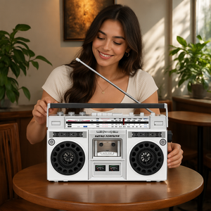 RETRO FORTUEN Reproductor de Casetes Retro, Reproductor de Cintas Digital AC/DC, Grabadora de Casetes, Reproductor Estéreo de Casete a MP3 - Product Image 2