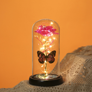 Rosas <span class=keywords><strong>con</strong></span> Luz LED en Cúpula, Diseño Nuevo, Flor Artificial <span class=keywords><strong>con</strong></span> Luz en un Vaso - Product Image 5