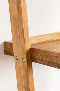 Minimalist Home Decoration Nordic Style Furniture Handcrafted Floating <strong>Wooden</strong> Table Oak Wood <strong>Desk</strong> With Shelves - Product Image 4