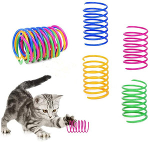 İnteraktif Kedi Renkli Plastik Yaylı Oyuncak Dayanıklı Evcil Hayvan Malzemeleri Komik Köpek Oyuncağı Kedi Oyunu İçin - Product Image 1
