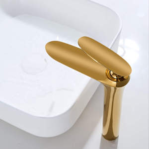 Rubinetto <span class=keywords><strong>miscelatore</strong></span> monocomando multifunzione in ottone per lavabo, caldo/freddo, cromato, a cascata, colore oro, di grandi dimensioni, per vendita all'ingrosso - Product Image 6