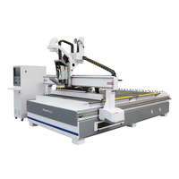 Máquina CNC de un solo eje 2030E para trabajar la madera con husillo refrigerado por aire ATC de 9KW, servomotor Yako de 1.5KW y sistema de control LNC