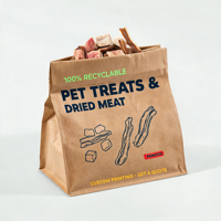 Servizio di Stampa Digitale Personalizzata su Carta per Sacchetti Piatti in Carta Kraft per Snack per Animali Domestici con Logo Personalizzato, MOQ Basso