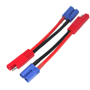 红色 2 针快速连接 SAE 连接器转 EC5 插头充电电缆线 10AWG PVC 300mm - Product Image 1