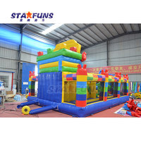 Grande structure gonflable de super-héros avec toboggan, château gonflable commercial en PVC pour super-héros, à vendre