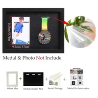 Cadre photo moderne pour médailles 6*8" A4 A3, fait main, pour fleurs, animaux, paysages, marathon, boîte à ombre pour médailles, cadre mural en bois
