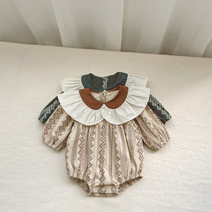 Mono de manga larga de bambú de Otoño de una pieza nueva moda 100% algodón orgánico recién <span class=keywords><strong>nacido</strong></span> 0- 24M Ropa de niña bebé - Product Image 3