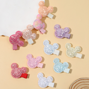 Accessoires de cheveux en Polyester doux pour enfants nouveau bébé pince à cheveux à paillettes chapeaux dessin animé inspiré postiches - Product Image 2