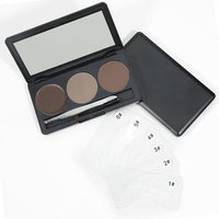 Vente chaude Ensemble de poudre de crème à sourcils imperméable longue durée Gel végétalien à haute teneur en pigments Pince à épiler pour sourcils Marque privée personnalisée