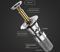 Bonde de lavabo escamotable avec filtre anti-cheveux et anti-odeurs, anti-insectes, pour installation et nettoyage faciles