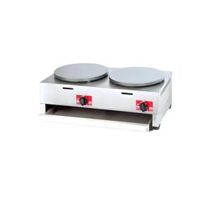 Crêpière professionnelle à gaz double plaque en acier inoxydable avec revêtement antiadhésif et surface de cuisson réglable - Product Image 6