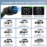 Chargeur de voiture électrique Junsun Type 2 Triphasé 11KW 480V Chargeur rapide portable Contrôleur EVSE Charge automatique 16A 4m/5m/8m/10m Prise CEE