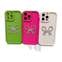 Casing Lembut Berhias Rhinestone Kupu-kupu dengan Lubang Presisi dan Cakupan Penuh untuk iPhone 16 15 14 Pro 11ProMax