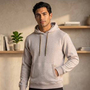 Sweat-shirt à capuche surdimensionné en molleton polyester/coton pour homme, personnalisable avec logo brodé - Product Image 3