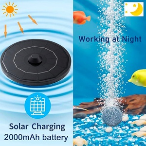 Waterproof Solar Powered Oxygen <b>Pump</b> With Storage <b>Battery</b> Silent High Flow Air <b>Pump</b> Backyard Pond Outdoor Fishing Aeration - Product Image 4
