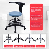 Fauteuil de cabinet dentaire rotatif en cuir PU pour usage hospitalier, ergonomique, avec repose-pieds réglables, pour assistants et dentistes