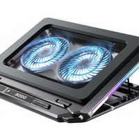 Support de refroidissement pour ordinateur portable RGB D16 à double ventilateur, radiateur puissant pour le gaming et le bureau