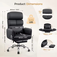 Chaise de bureau de direction haut de gamme ergonomique, confortable, de luxe, robuste, réglable et inclinable avec repose-pieds