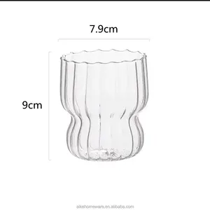 Hot sale amazon best seller milk coffee glass cup Latte professional glass mugs 260ml for end buyer