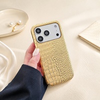 Étui de téléphone en cuir de luxe, couleur unie, antichoc pour iPhone
