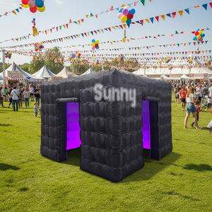 Carpa Cúbica Portátil Oxford Comercial con Iluminación LED, Cabina de Fotos Inflable 360, Alquiler de Estudio, Cabina de Fotos Inflable Negra en Venta - Product Image 1