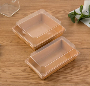 Boîtes en papier d'emballage de <span class=keywords><strong>boulangerie</strong></span> pâtisserie blanche personnalisée pour dessert Boîte à biscuits transparente pour sandwich à gâteau avec couvercle en fenêtre en PVC transparent - Product Image 4
