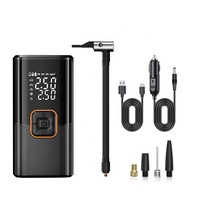 Portable Wireless Tire Inflator Pump Dual-screen Digital Display Air Compressor Tire Pressure Monitor Power Bank LED Lighting