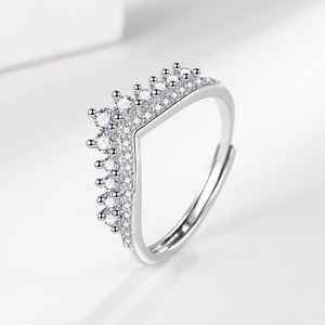 RFJEWEL 2026 Nuevo Anillo Ajustable con Corona Chapada en Oro/Plata, Circonita Cúbica, Joyería Moderna y a la Moda para Mujer, Venta al Por Mayor - Product Image 5