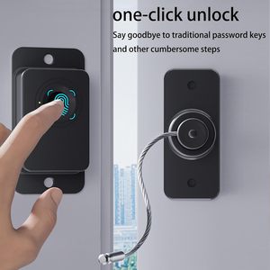 Cerradura de Cable para refrigerador de huellas dactilares, seguridad a prueba de niños para archivador, cajón, valla, nevera, cerradura biométrica de seguridad para niños - Product Image 4