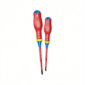 <b>Screwdriver</b> <b>Set</b> 2 Piece Red Handle Insulated Tip For Electrical Work - Product Image 2