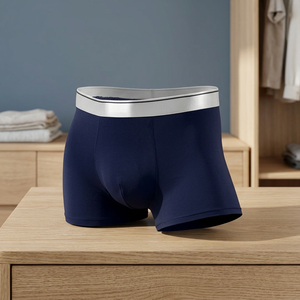 Calzoncillos Boxer de Nailon y Elastano para Hombre, Cintura Alta, Transpirables, de Punto, de Secado Rápido, Ropa Interior Deportiva, Elástica, Larga - Product Image 4