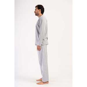 Ensemble pyjama pour homme à col rond et manches longues avec poches - Product Image 2