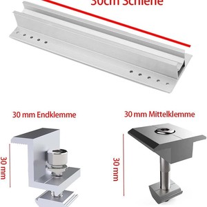 Rail de montage solaire en aluminium 300 mm anodisé pour toit ondulé, système de mini-rail - Product Image 4