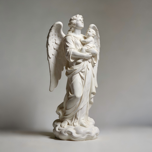 अनुकूलित उच्च गुणवत्ता वाले राल धार्मिक आधुनिक डिजाइन प्राचीन जीवन आकार के हाथ से चित्रित देवदूत प्रतिमा - Product Image 1