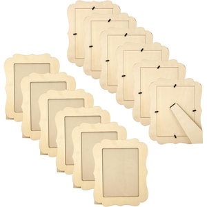 12 khung ảnh bằng gỗ bốn lá hình dạng khung ảnh chưa hoàn thành cho hàng thủ công làm bằng tay - Product Image 1