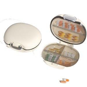 Pilulier de voyage compact avec compartiment de stockage de 7 jours Conteneur de boîte à médicaments avec étui <span class=keywords><strong>AM</strong></span> <span class=keywords><strong>PM</strong></span> étanche à l'humidité hebdomadaire - Product Image 1