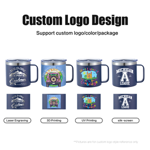 अनुकूलित लोगो 14 औंस खेल कॉफी मग हैंडल और ढक्कन के साथ मग लाल 400 मिलीलीटर थर्मोसिस 18/8 लिए लाल मिली थर्मस कप - Product Image 3