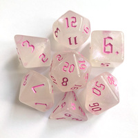 Ensemble de dés polyédriques en acrylique blanc et bleu galaxie pour jeux de rôle Dungeon and Dragon, couleur personnalisée