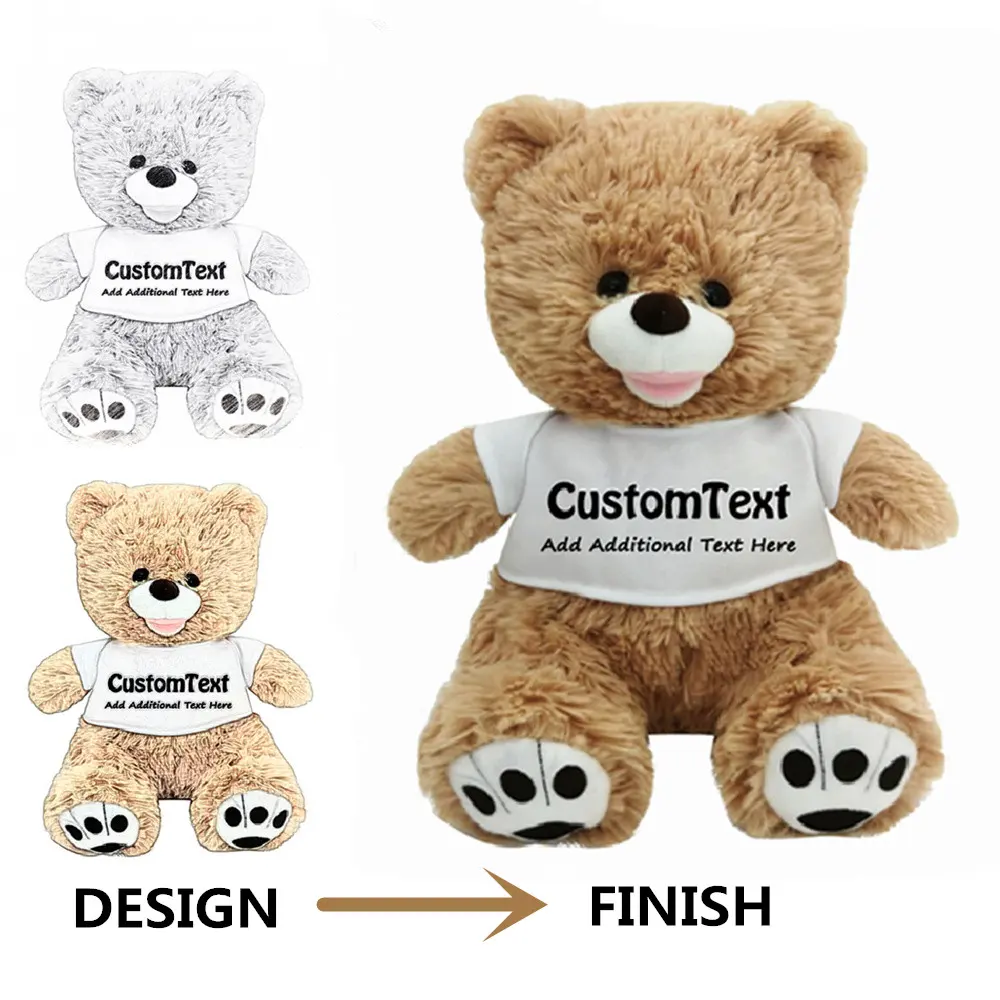 CE ASTM BSCI China Factory Custom Teddy Bear con LOGO personalizzato T Shirt Custom peluche Doll Toy