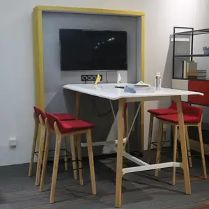 Partición de pared de oficina A tv, nuevo diseño, con mesa de café para placas absorbentes de sonido