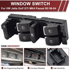 1PC cho Volkswagen 99-04 GTI <span class=keywords><strong>GOLF</strong></span> <span class=keywords><strong>4</strong></span> Jetta MK4 Bora Bọ Cánh Cứng Passat B5 b5.5 cửa sổ Nút chuyển đổi điều khiển OEM: 3bd 959 857 ánh sáng màu đỏ - Product Image 5