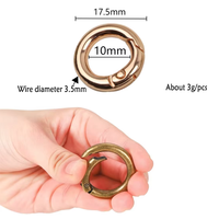 Ouvrable 1.0cm fermoirs à ressort rond mousqueton porte-clés métal joint torique sac Clips crochet Durable porte-clés accessoire