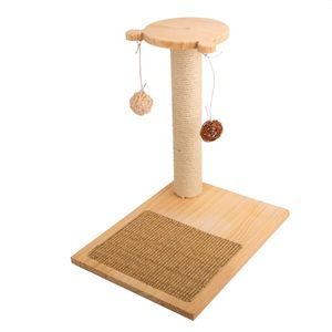 Tương Tác Mèo Scratcher Bài Sisal Cực Với Treo Đồ Chơi Cán Bóng Theo Dõi Gỗ Tự Nhiên Cơ Sở Cho Trong Nhà Mèo Mèo Con - Product Image 6