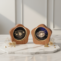 Lampe de table sphérique en cristal poli, éco-responsable, personnalisée, représentant la planète, la lune, Saturne, le système solaire, veilleuse en forme de boule de cristal, cadeau