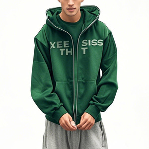 Sweat à capuche de <span class=keywords><strong>moto</strong></span> de <span class=keywords><strong>basket</strong></span>-ball avec fermeture éclair et poids lourd personnalisé pour hommes Streetwear 420 450 g/m² à capuche imprimé bouffant Vente en gros - Product Image 2